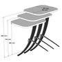 Hanah Home Pion - Oak Juego de Mesas Apilables de 3 Piezas